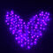 128 LED de forma de corazón de hadas de la cortina de luz de la luz Día de San Valentín de la boda de decoración de Navidad - Violeta