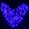 128 LED Heart-Shape Fairy String Curtain Light Valentine's Day Wedding Christmas Decor - Blue