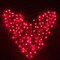 Decorazione di natale di cerimonia nuziale di giorno del biglietto di S. Valentino della luce della tenda della stringa del cuore di figura di 128 LED - Rosso