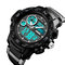 SKMEI Dual Display Digital Mens relojes cronógrafo reloj de alarma resistente al agua reloj deportivo al aire libre - Negro