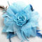Bridal Wedding Wrist Feather Simulation Flower Headdress Corsage - Blue
