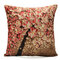 Housse de coussin 3D à Arbres avec Fleurs Colorées en Coton Lin Coussin de Canapé Décoration pour Sofa Maison - #2