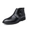 Men Stylish Monk Strap Boots Formal Dress Boots - Black