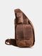 Vintage Multifunction Rub Color Faux Fur Stitch Detail Magnetic Button Pocket Chest Bag Crossbody Bags - Brown