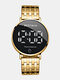 7 couleurs en alliage d'acier inoxydable hommes d'affaires décontracté étanche montres électroniques numériques de forme ronde - #04