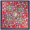 Women Warm Print Colorful Ethnic Vintage Vogue Artificial Silk Soft Square Scarf Shawl - Red