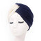 Women's Polyester Two-color Cross Stretch Turban Hat Casual Beanie Cap Bonnet Hat - #1