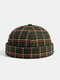 Collrown Men & Women Casual Personality Plaid Pattern Brimless Beanie Skull Hat Landlord Hat - Green