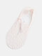 JASSY 5 Pairs Women's Cotton Lace Solid Color Invisible Non-Slip Silicone Shallow Socks - Pink