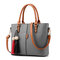 Women Solid Faux Leather Large Capacity Handbags Tassel Casual Crossbody Bags - Gray