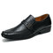 Men Microfiber Leather Non Slip Metal Buckle Slip On Casual Formal Shoes - Black
