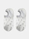 20 Pairs Women Glass Silk Polka Dot Pattern Breathable Simple Short Socks - Gray