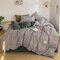 4Pcs Simple Nordic Plaid Four-piece Bedding Bed Linen Skin-friendly Quilt Cover - #4