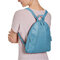 Women Casual PU Faux Leather Zipper Multi-carry Backpack - Blue