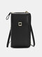 JOSEKO Women's Faux Leather Fashion Casual Phone Bag Multifunctional Long Wallet Crossbody Bag - Black