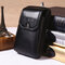 Men Genuine Leather Retro Multifunction 6 Inch Phone Bag Crossbody Bag Waist Bag - Black 4