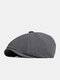 Men Cotton Elastic Breathable Casual Octagonal Hats Painter Hats Beret Flat Caps - Dark Gray