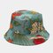 Women & Men Marine Plant Pattern Double-Sided Buket Hat Sun Hat Fisherman Hat - #04