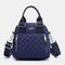Women Nylon Diamond Crossbody Bag Backpack - Blue
