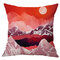 Moderne Sonnenuntergang abstrakte Landschaft Leinen Kissenbezug Home Sofa Throw Kissenbezüge Home Decor - #3