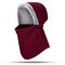 Men Women Warm Hunting Face Mask Cap With Earmuffs Hooded Scarf Windproof Warmer Cap With Neck Flap - Wine Red
