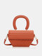 Women Synthetic Leather French Lingge Foreign Style Handbag Trend Simple Single Shoulder Bag Messenger Women's bag - Orange