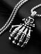 Trendy Hip Hop Skull Skeleton Hand Shape Titanium Steel Stainless Steel Necklace - #01