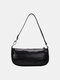 Women Crocodile Pattern Solid Shoulder Bag - Black