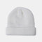 Unisex Solid Color Knitted Wool Hat Skull Caps Beanie hats - White