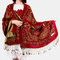 Women Ethnic Style Keep Warm Plus Thick Long Scarf Shawl With Tassel - Red