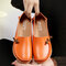 LOSTISY Big Size Soft Multi-Way Wearing Pure Color Flat Loafers - Orange