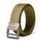 130CM Mens Double Ring Nylon Outdoor Military Tactical Belts Casual Canvas Alloy Buckle Jeans Belt - Brown