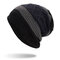 Mens Wool Velvet Knit Hat Warm Winter Outdoor Casual Snow Cycling Casual Home Beanie - Black