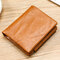 Men 8 Card Slots Rfid Antimagnetic Genuine Leather Wallet - Brown