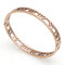 Fashion Hollow Roman Number Bangle Bracelets Titanium Steel Charm Gold Bracelets for Women for Men - Rose Gold