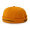 Men & Women Brimless Hat Vintage Letter Embroidery Skull Caps - Yellow