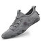 Men Comfy Lining Lace-up Soft Non Slip Outdoor Casual Shoes - Gray