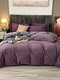 3PCS/4PCS Print Solid Color Bedding Sets Bedspread Quilt Cover Pillowcase - #06