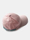Unisex Cotton Contrast Color Adjustment Band Letter Patch Fashion Sunscreen Baseball Cap - Pink