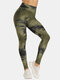 Famous Tiktok Tie Dye Jacquard Workout Yoga Leggings - Army Green