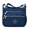 Women Multicolor Nylon Crossbody Bag Floral Shoulder Bag Outdoor Travel Bag - Dark Blue