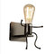 Applique Murale Robot Lumineux Vintage Industriel Splink avec Porte-Douille E27 - Noir