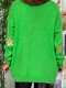 Irregular Star Patch Long Sleeve Casual Sweater For Women - Green