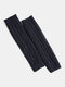 Women Acrylic Knitted Solid Color Jacquard 8-shaped Twist Pattern Decorative Calf Protection Leg Covers Pile Socks - Navy
