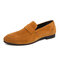 Men Suede Breathable Slip On Casual Business Driving Loafers Flats - Yellow