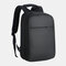 Men Polyester 15.6 Inch USB Charging Waterproof Business Laptop Bag Backpack - Black