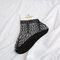 Women Thin Breathable Deep Antiskid Invisible Lace Boat Socks Vogue Casual Soft Ankle Socks - Black