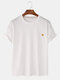 95% Cotton 5 Colors Frosted Embroidery Home Casual T-shirt - White