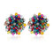 Bohemian Multicolored Glass Beads Stud Earrings Geometric Exaggerated Rice Beads Earrings - 02