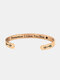 Stainless Steel C-shaped Opening Remember I Love You Mom Mother's Day Gift Bracelets - Rose Golden